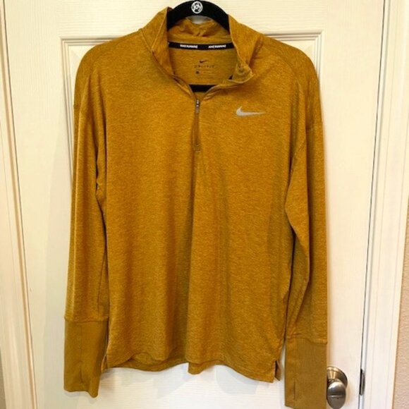 Nike Dri-fit long-sleeved shirt; sz. large, VERY good condition (gold/mustrard) - Picture 1 of 4